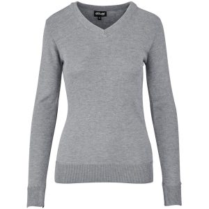 Ladies Long Sleeve Peru V-Neck Jersey - Grey