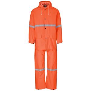 Light Duty Tornado Hi-Viz Reflective Rubberised Rainsuit - Orange